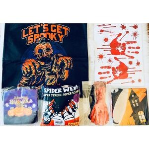 NEW Halloween Party Decoration Set Spooky‎ Theme Haunted House Spider Webs